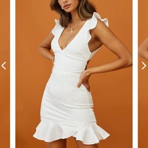 Selfie Leslie Take Note Frill Dress White